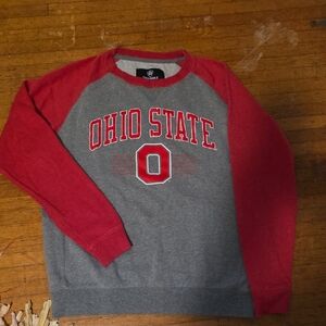 Top of the World Red and Gray Ohio State Crewneck Sweater